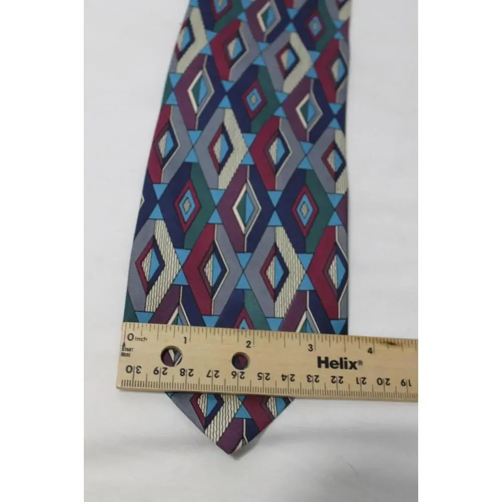 Vintage NOTTINGHAM Geometric Silk Necktie, 3.75 X 56 Inch
